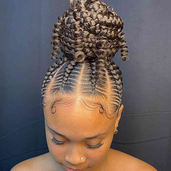 knotless braids updo