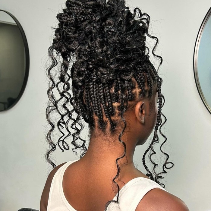 knotless braids updo