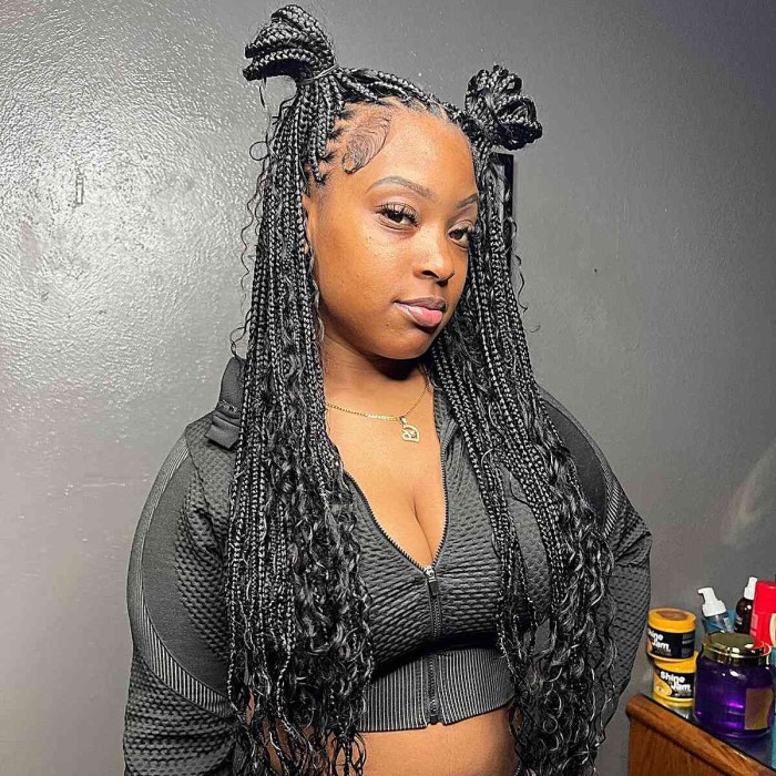 knotless braids updo