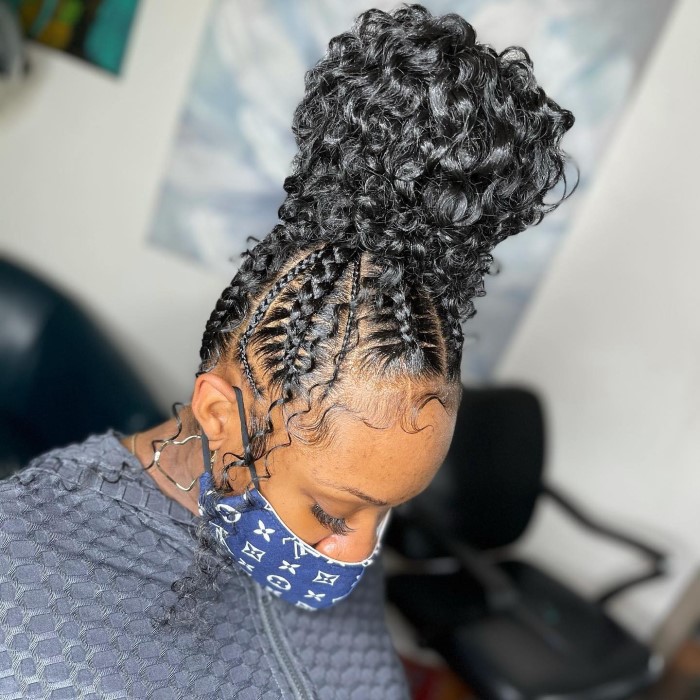 knotless braids updo