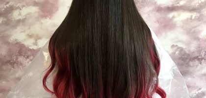 red dye on black hair without bleaching