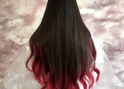 red dye on black hair without bleaching