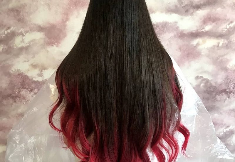 red dye on black hair without bleaching